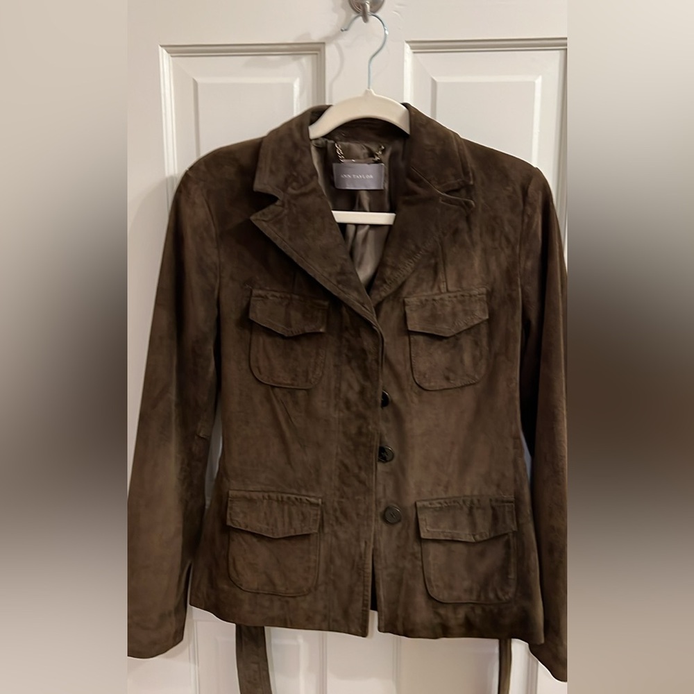 Ann Taylor Chocolate Brown Suede Jacket